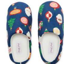 North Pole Trading Co. Vintage Navy Ornaments Slip On Slippers Unisex ME... - £14.01 GBP