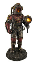 Lighted Steampunk Skeleton In Diving Suit Statue - £77.81 GBP