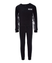$53 Bebe Black &amp; White Logo Long-Sleeve Top &amp; Black Joggers Size M(5/6) ... - £7.24 GBP