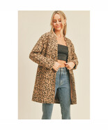  Womens Leopard Print Winter Coat   Faux Fur Full Length Coat Pockets Li... - $59.75+