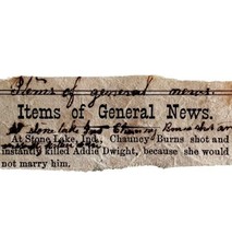 Addie Dwight 1st Van Buren County Murder 1871 Victorian News Indiana DWAA10 - £79.00 GBP