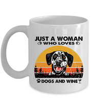 Dalmatian Dog Pet Coffee Mug Ceramic Just A Woman Who Loves Dog &amp; Wine Mugs Gift - £13.25 GBP+