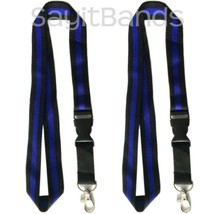 Two (2) LANYARDS with Attached Key Chains Thin Blue Line Police Officer ... - £4.67 GBP