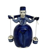 Vtg Delt Blue Dutch Milk Boy with Pails Figurine Hand Painted D.I.A.C 4 ... - $14.25