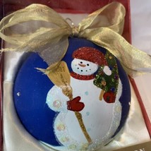 2006 JC Penney Limited Edition 5&quot; Christmas Ornament Snowman Glitter Bow New - £8.01 GBP