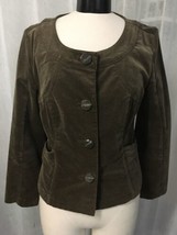 DKNY Women&#39;s Blazer  Brown 4 Button Velour Stretch Size XL - £19.14 GBP