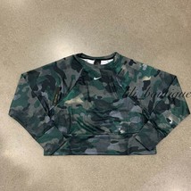 NWT Nike CD5421-723 Women Sportwear Training Top Fleece Camo Green Multi Size XL - £29.11 GBP