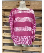 Michael Kors Pink Striped Sheer Poncho Top Blouse Woman&#39;s Size S/M KG JD - $366.30 MXN