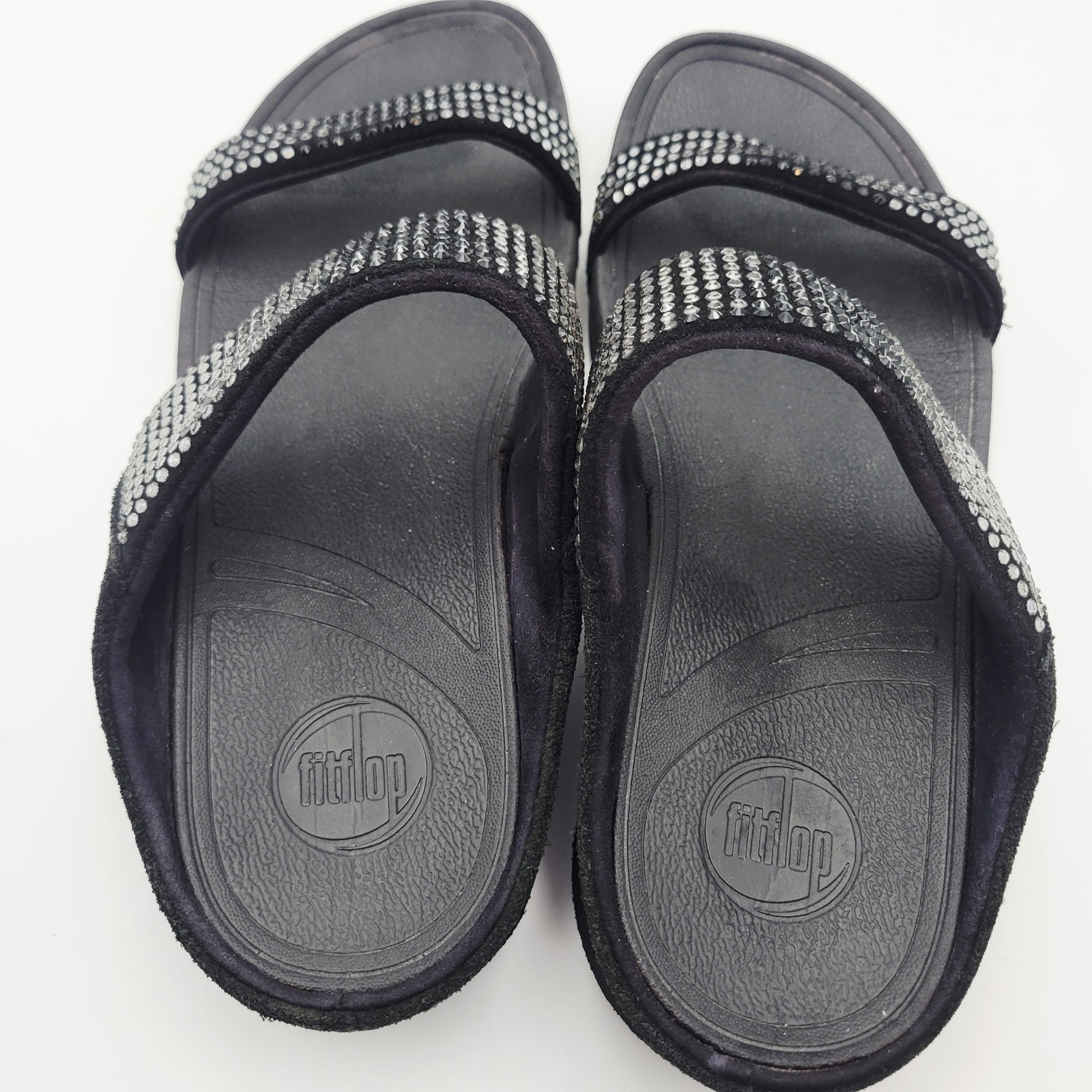 FitFlop Flare Strobe Rhinestone Sandals Black Sz US 9  Item image 6