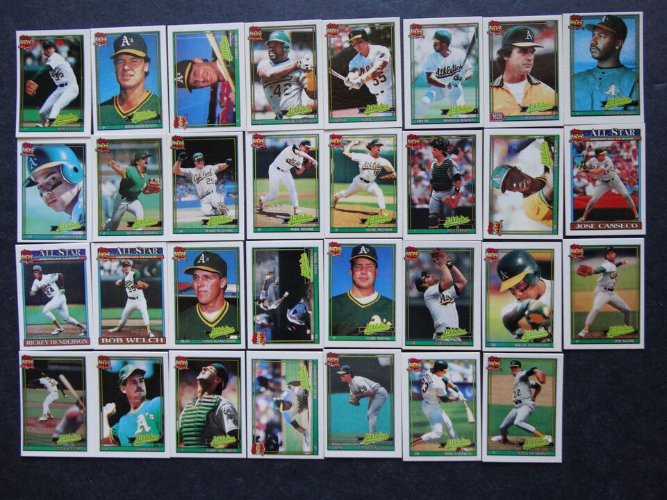 Primary image for 1991 Topps Micro Mini Oakland Athletics Team Set of 31 Baseball Cards