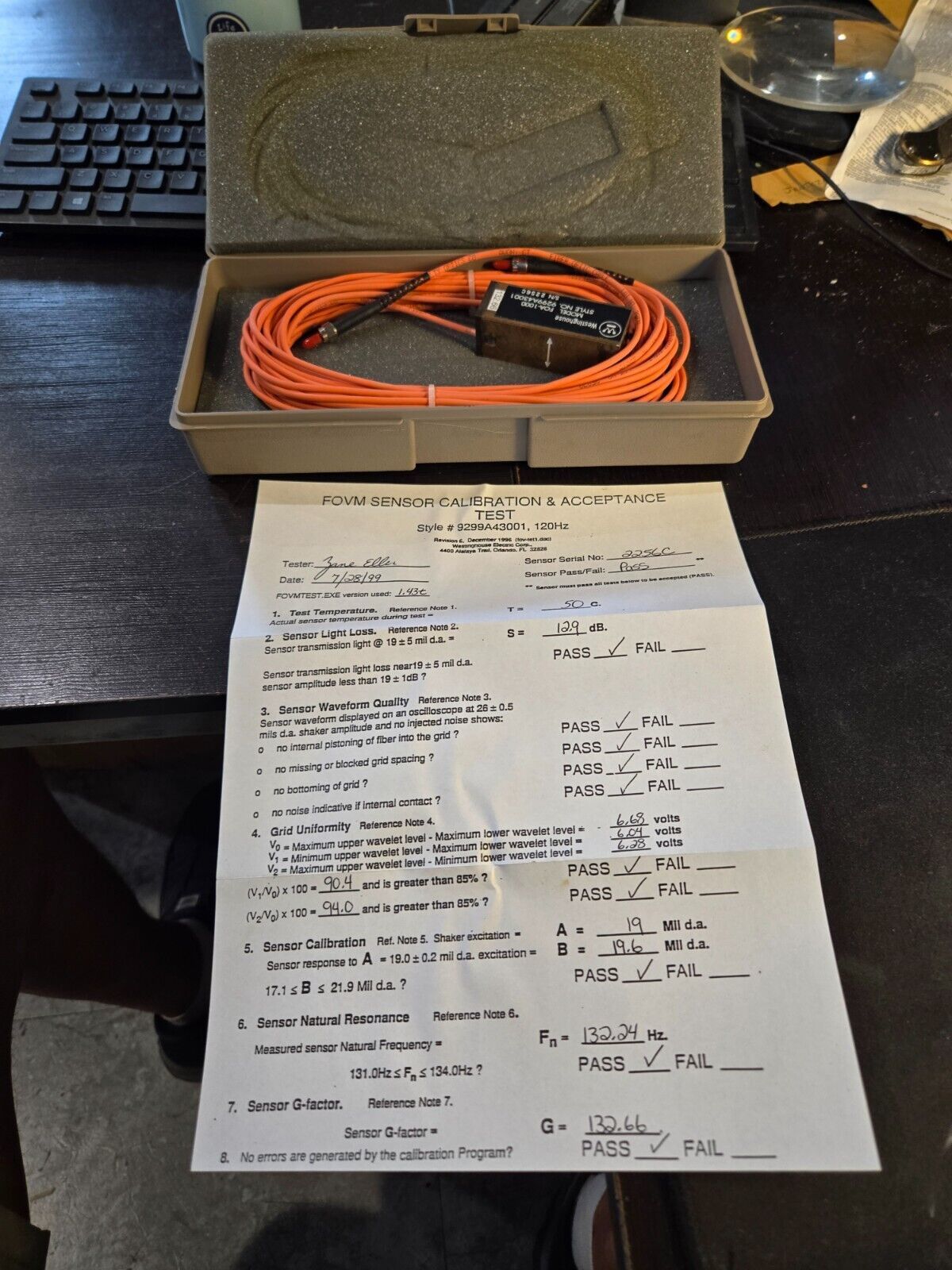 Westinghouse 9299A43001 Fiber Optic Sensor WITH CERTS RARE NICE NEW  $149 - $147.51