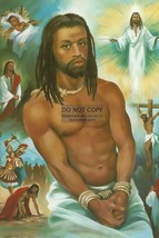 BLACK AFRICAN AMERICAN JESUS DEPICTING HIS LIFE 4X6 PHOTO POSTCARD - £6.76 GBP