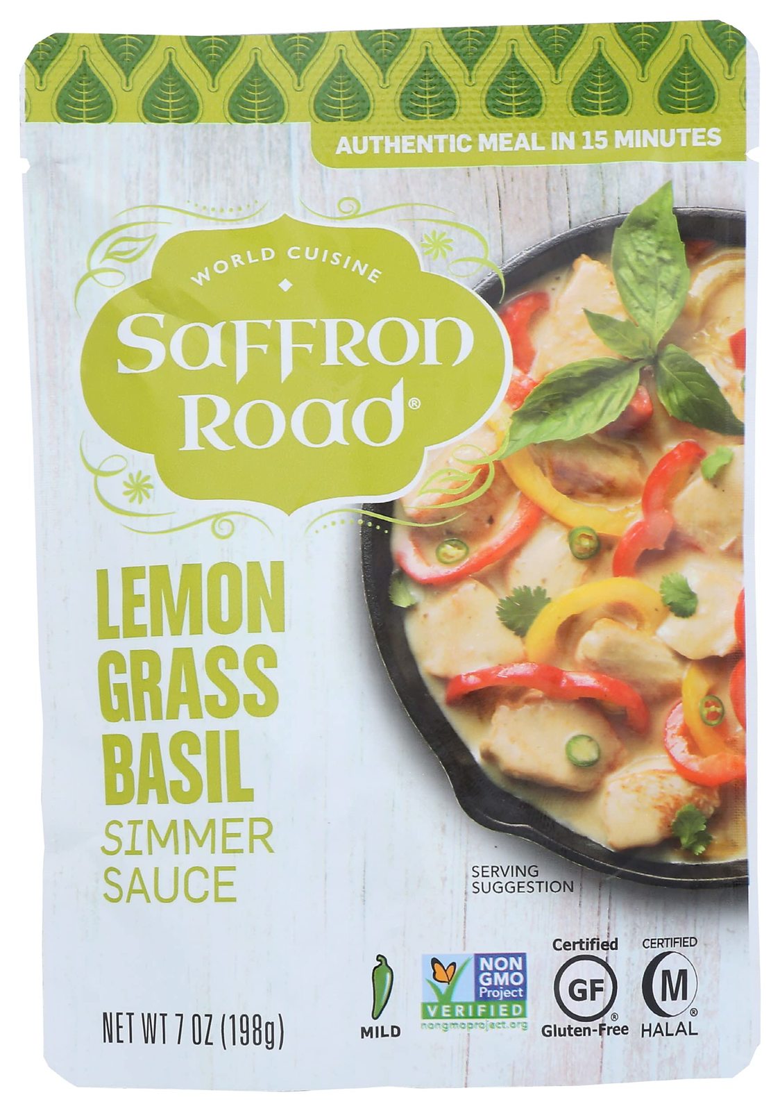 Saffron Road Lemongrass Basil Simmer Sauce, 7oz - Non-GMO, Gluten Free, Halal, K - $12.82