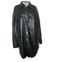 Black Vegan Leather Jacket Size Large - £43.39 GBP