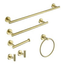 New Practical 6-Pieces Brushed Gold Bathroom Hardware Set - £102.71 GBP