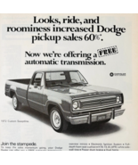 1972 Dodge Custom Sweptline D100 Pickup Advertisement Vintage Automobile... - $15.76 CAD