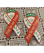 2 Ribbon Magnets 8 In Christmas Pray For Our Troops Help Hospitalized Ve... - $9.99