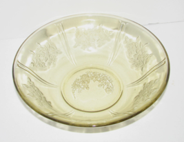 Vintage Federal Glass Bowl Amber Sharon Cabbage Rose 1930&#39;s 8.5 Inches - £15.77 GBP
