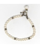 Vintage Faux Pearl 925 Sterling Silver Bracelet - £47.57 GBP