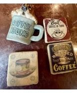 Set 4 Vintage Stone Coffee Refrigerator Magnets Basset Hound - $17.46