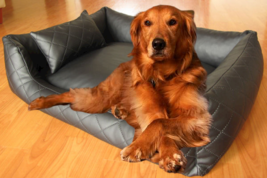 Genuine handmade Pet leather bed cover for cats and dogs Floor Cushion Cover 1 - £138.46 GBP+