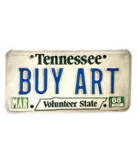 Vintage Vanity Personalized Genuine 1998 Tennessee License Plate &quot;Buy Art&quot; - $49.49