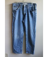 Vtg Lee 34x30 Regular Fit Blue Denim 100% Cotton Straight Leg Jeans - £18.40 GBP