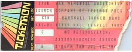 Vintage Marshall Tucker Bande Ticket Stub Juillet 19 1984 Buffalo New York - $49.53