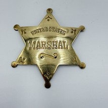 Vintage Solid Brass 3&quot; United States Marshal&#39;s 6 Point Star Badge Sedona Az - $938.01 MXN