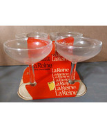 La Reine Classic Champagne Glasses Anchor Hocking MCM 1960s Lancaster Oh... - $23.08