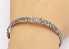 TAXCO 925 Sterling Silver - Vintage Oxidized Etched Bangle Bracelet - BT1454 - £50.42 GBP