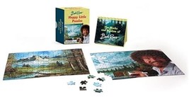Bob Ross Happy Little Puzzles plus Mini Easel Words of Wisdom Flip Book ... - $9.70