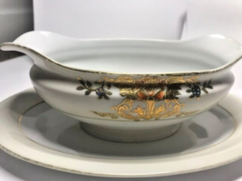 Noritake 42200 Gravy Boat w/Attached Under Plate, Pristine Condition - $17.15