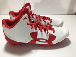 NEW Under Armour Cleats Men&#39;s Football U.S. Size 14 M White Red - £22.41 GBP