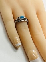 srerling silver ring size 8 turquoise open work signed CA ring - £30.44 GBP