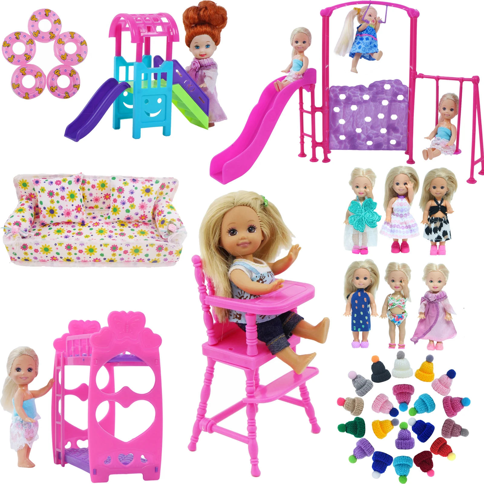 1 Set Doll Furniture 1:12 Mini Accessories for Kelly Doll Trolley Bunk Bed Slide - £6.87 GBP+