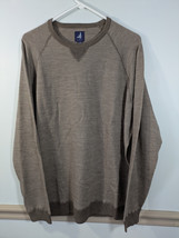 Johnnie O Sweater Mens XLarge Merino Wool Pullover Brown - $23.76