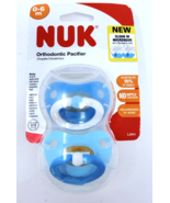 2 Pack Nuk Orthodontic Pacifier 0-6 Months Latex Blue w/ Case - $441.38 MXN