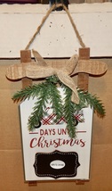 Christmas Wall Decor Wooden Days Till Xmas Sign Write On Me 6 1/2&quot;x 10 3... - £5.96 GBP