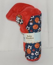 Baby Ganz BG3437 Sports Blanket 36 by 30 inches Birth and Up Red Blue image 1