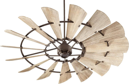 97215-86 Indoor Windmill Ceiling Fan in Oiled Bronze with Weathered Oak Blades - £1,307.05 GBP