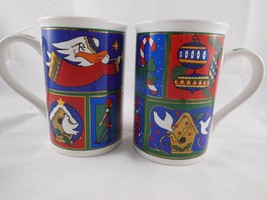 2 Ltd Ed Fire Works Stoneware Christmas Mugs Santa Tree Doves Angel Toy Soldier - £9.95 GBP