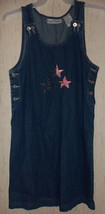 WOMENS &quot;Stars &amp; Stripes&quot; DISTRESSED BLUE JEAN JUMPER DRESS SIZE M - £18.37 GBP