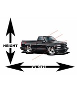 1990 Chevrolet 454SS Pickup Truck Black Red White Car Art Wall Decal - $15.99+