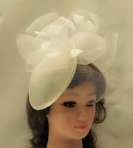 Ivory Hat fascinator #Ivory Wedding,Ascot hat fascinator,Cocktail,Christ... - £44.19 GBP