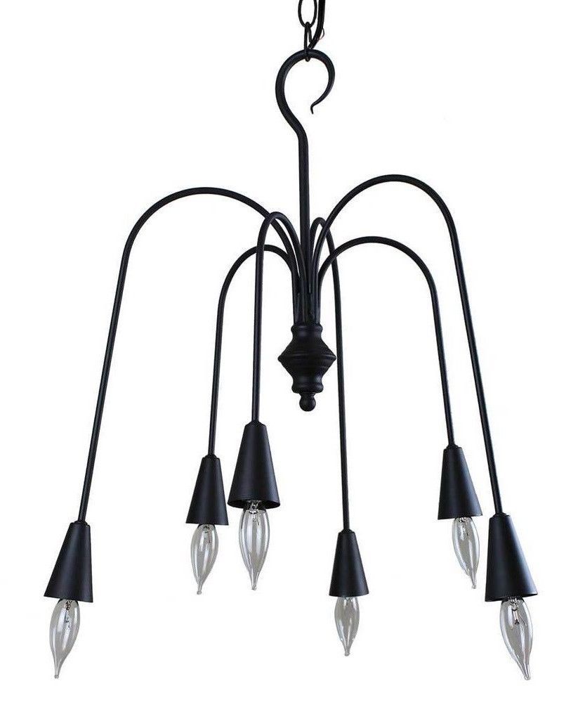 6 ARM SPIDER CHANDELIER Simple Modern Metal Sunburst Ceiling Light USA HANDMADE - $336.95