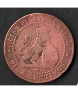 SPAIN 1870 Very Good Copper Smooth Round Coin 10 Centimos KM# 663 - €2,15 EUR
