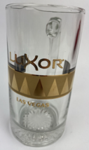 Luxor Casino Resort Las Vegas Glass Beer Mug w Gold Leaf Logo 5.5&quot; Tall Handle - £12.62 GBP