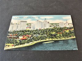 Bayfront Park and Skyline - Miami, Florida - Linen 1948 Postmarked Postcard. - £11.12 GBP