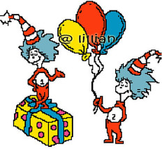 New Dr Seuss Thing 1 Thing 2 Balloons Counted Cross Stitch Pattern Chart - £3.06 GBP